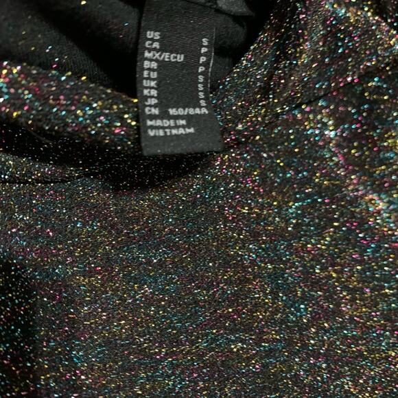 Forever 21 Black Glitter Mini Dress Size Small - Picture 4 of 7